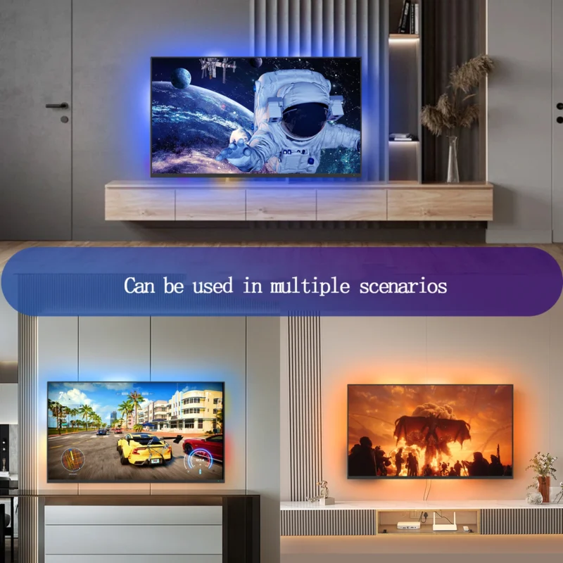 WiFi Tuya Smart Home Display Follow-Up Light With HDMI Box App Control TV Voice Light Strip LED Background Atmosphere Light US - Imagem 21