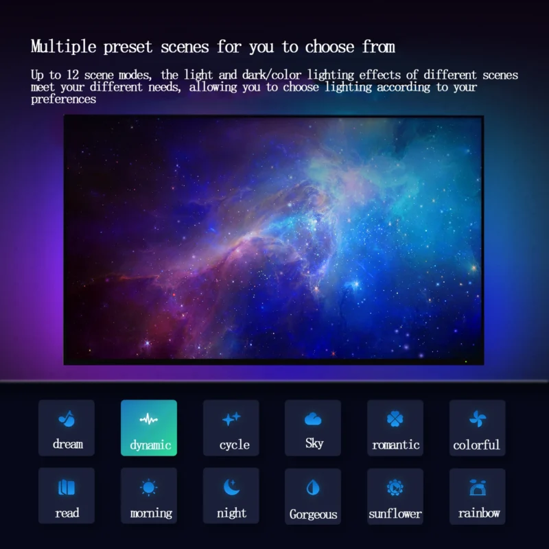WiFi Tuya Smart Home Display Follow-Up Light With HDMI Box App Control TV Voice Light Strip LED Background Atmosphere Light US - Imagem 19