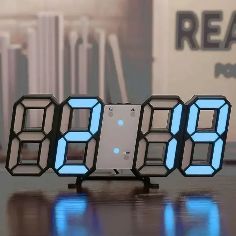 3D LED Digital Clock Wall Decoration Glow Night Mode Decoration for Bedroom Adjustable Electronic Watch Room Decor Aesthetics - Imagem 11
