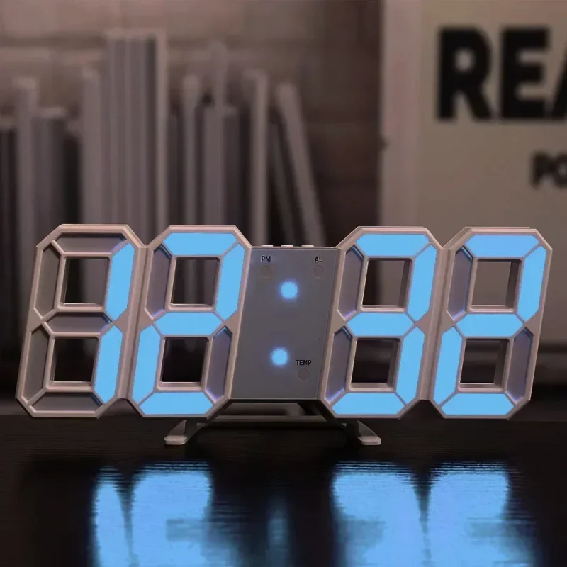 3D LED Digital Clock Wall Decoration Glow Night Mode Decoration for Bedroom Adjustable Electronic Watch Room Decor Aesthetics - Imagem 10