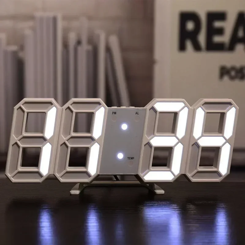 3D LED Digital Clock Wall Decoration Glow Night Mode Decoration for Bedroom Adjustable Electronic Watch Room Decor Aesthetics - Imagem 9