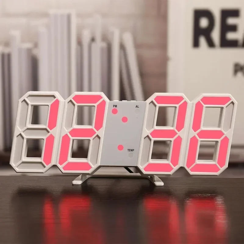 3D LED Digital Clock Wall Decoration Glow Night Mode Decoration for Bedroom Adjustable Electronic Watch Room Decor Aesthetics - Imagem 7